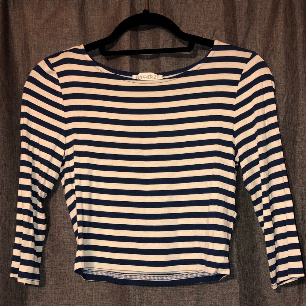 FOREVER 21 STRIPED CROP TOP